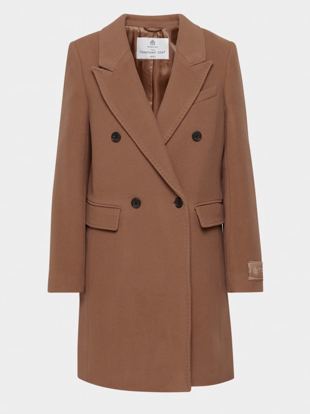 Aritzia Double-Breasted Camel Pea Coat